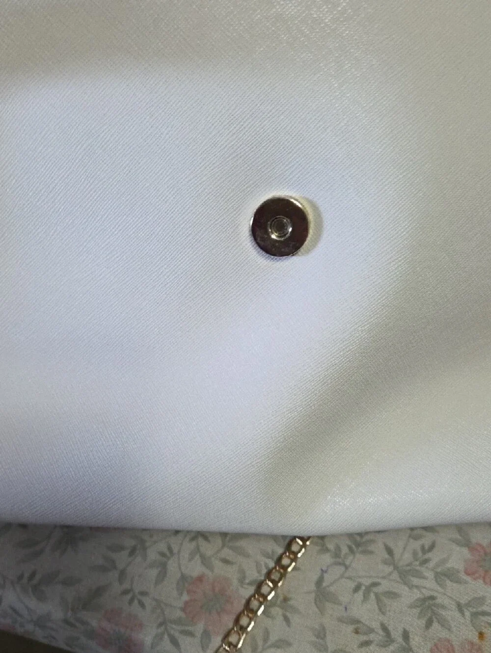 kate spade Cream Pebbled Leather Top-Handle Satchel with Chain Strap